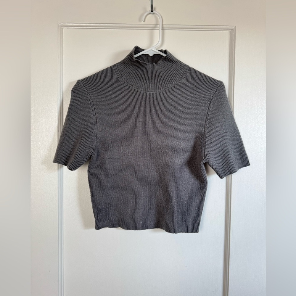 Zara Gray Ribbed Women's Top